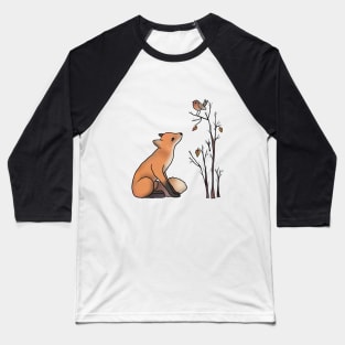 Fuchs und Rotkehlchen Baseball T-Shirt